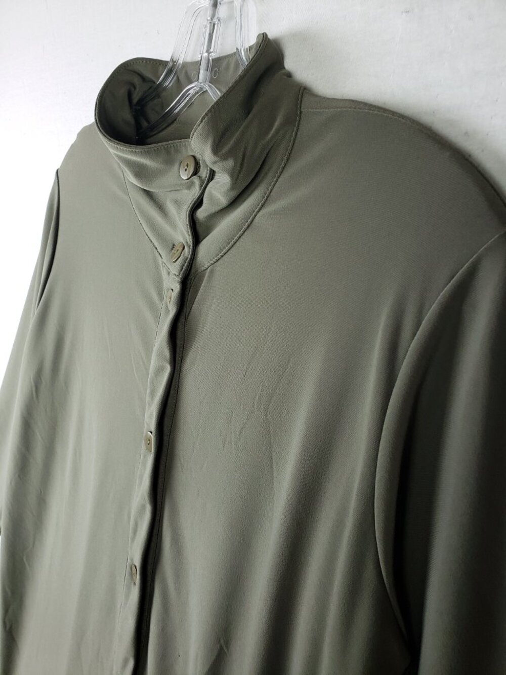 Sympli Canada Tunic Top Shirt Slinky Stretchy Green size 10 Lagenlook Minimalist - Picture 3 of 11